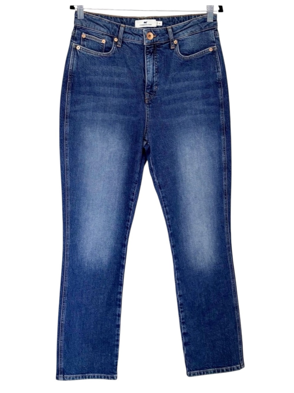 VINEYARD VINES High Rise Straight Leg Jeans Dark Wash Womens 30 Classic Denim